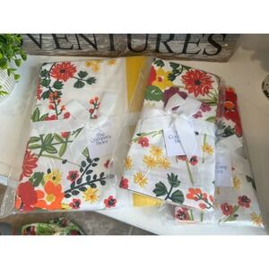 The Company Store 70" x 90" Tablecloth + 8 Napkins‎  Floral - 100% Cotton NIP